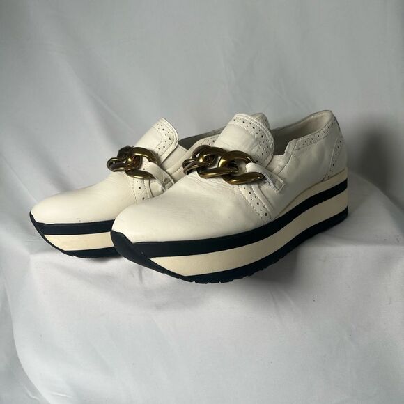 Dolce Vita Jhenee Cream and Black Platform Loafer Creepers Sneakers - size 8.5 - Picture 6 of 10